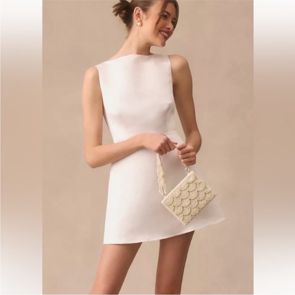 NWOT Reformation white satin Zenni mini dress